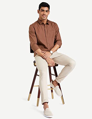 Image of Amazon Brand - Symbol Men's Cotton Shirt | Casual | Plain | Full Sleeve | Summer - Regular Fit (Available in Plus Sizes)