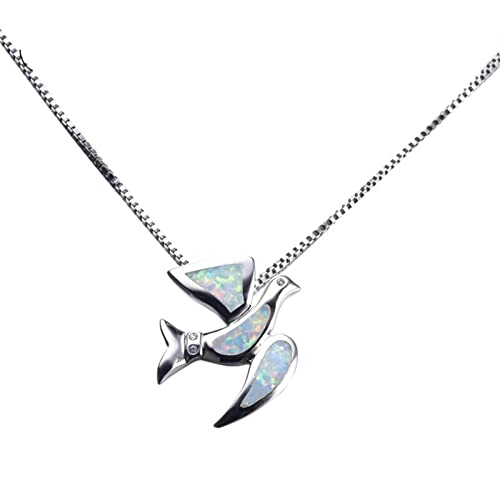 Pendentif oiseau blanc collier pour femmes tenue de fête élégante