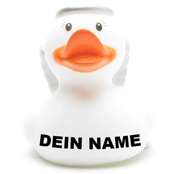 Bath Duck - Personalised (Angel Duck with Eyelashes White) — image 1