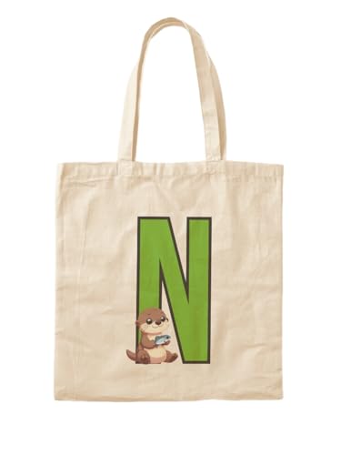 Sac fourre-tout Alphabet Loutre lettre N pour la plage et les cours