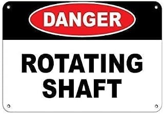 Warning Sign Danger Rotating Shaft, Durable Metal Sign for Garage Warehouse, Suitable for Machinery with Rotating shafts avoiding Accidents 12x8 Inch