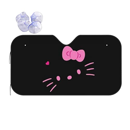 ハローキティ サンシェード 車 フロントサンシェード 遮光 断熱 吸盤 紫外線対策 日除け 夏 キャラクター アニメ グッズ 雑貨 かわいい おしゃれ 車内 130×70cm 140×76cm