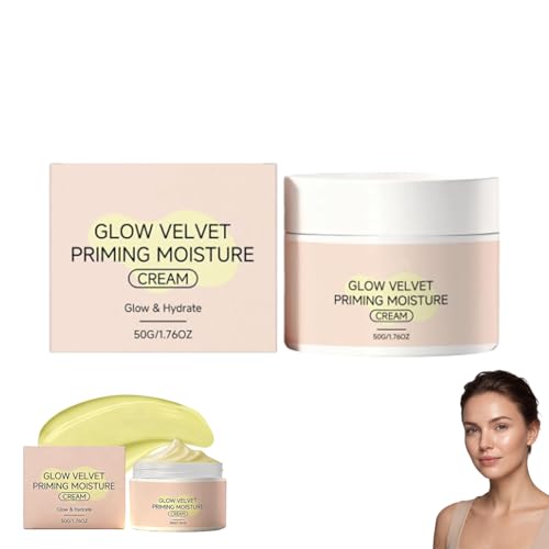 Glow Velvet Priming Cream, Primer Trucco Idratante E Minimizzante Dei Pori, Pelle Liscia E Radiosa, Tenuta A Lunga Durata, Skincare Coreana, 50g (1 Unidades)