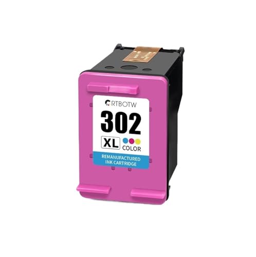 LZJJJKKPA CRTBOTW Cartucho de Tinta 302 reemplazo for 302 302XL Deskjet 2130 3630 1110 1111 Envy 4520 Officejet XL4650 Impresora(1pcs Color)
