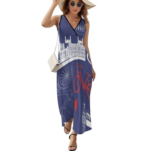 Robe maxi col V décontracté pour oublier la chaleur et rester élégante à la plage