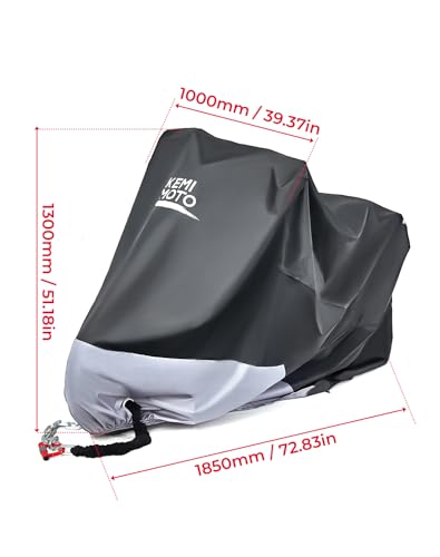 Image of KEMIMOTO Motorcycle Cover with Lock Hole Compatible with Surron Grom Navi CT125 Z125 Pro TNT 125 /135 Super73 S /Z /R Mini Motorcycle Rain Cover Waterproof Sunlight Dust All Weather