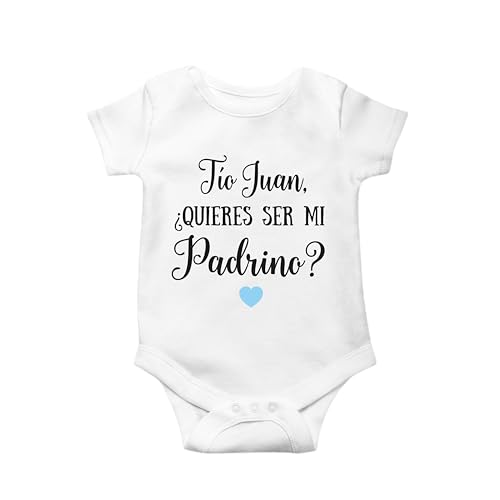 COOLPRESENTS Body Quieres ser mi Padrino Personalizado regalo para bautizo, anuncio embarazo a padrino de bautizo, detalles de bautizo niña o niño, regalo original sorpresa bautizo (0-3 Meses)