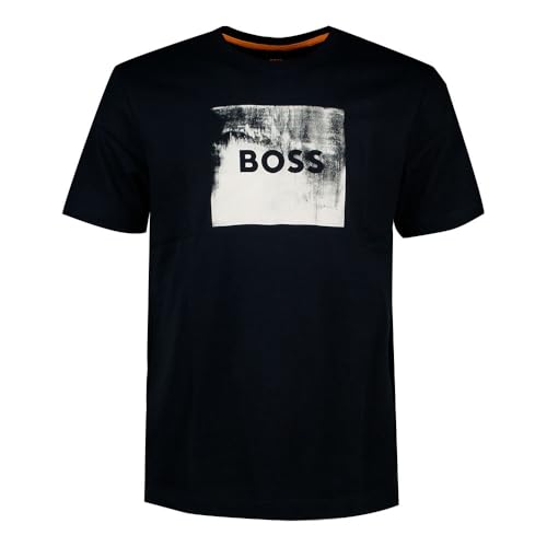 BOSS Mens Te Wheel Regular Fit T-Shirt Dark Blue L