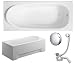 Produktbild VBChome Badewanne 170x75 cm Acryl SET Siphon Wanne Rechteck Weiß Design Modern komplett Wannenfüßen Ablaufgarnitur Chrome Viega Simplex