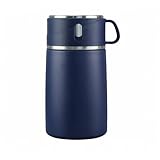 800ml 真空断熱保温スープジャー 保温ジャー 保温ランチジャー 保温・保冷 おかずやご飯に最適 便利な携帯性 運動会や通勤、通学に適した全鋼蓋の焖烧杯 316ステンレス鋼 外出用の保温弁当箱 学生や子供向けのスープポット 闷烧杯 (ブルー)