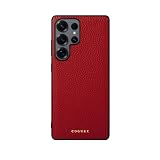 COGURE コグレ Galaxy S25 Ultra ケース 本革 シュリンクカーフレザー 耐衝撃 シンプル おしゃれ ギフトボックス付き COPs-S25Ultra レッド