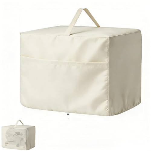 Funda protectora impermeable de tela Oxford 600D para cortadora de carne, cubierta antipolvo con bolsillos y asas para cocina (Beige, 38 * 28 * 28 cm)