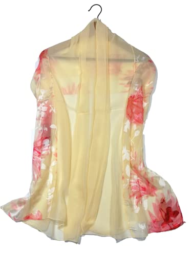 Shanlin Floral Silk Feel Shawl Evening Wrap in Gift Box2