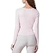 Women Wrap Top Long Sleeve Deep V Neck Cross Tie Workout Ballet Pilates Yoga Shirt Pink M