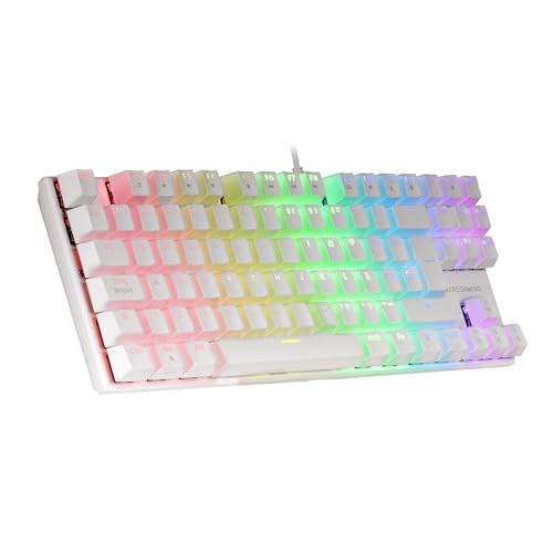 MK80 Bianco, Tastiera Gaming Meccanica TKL FRGB, Antighosting, Switch Meccanico Blu, Lingua Spagnola - Tastiera gaming - Immagine 3