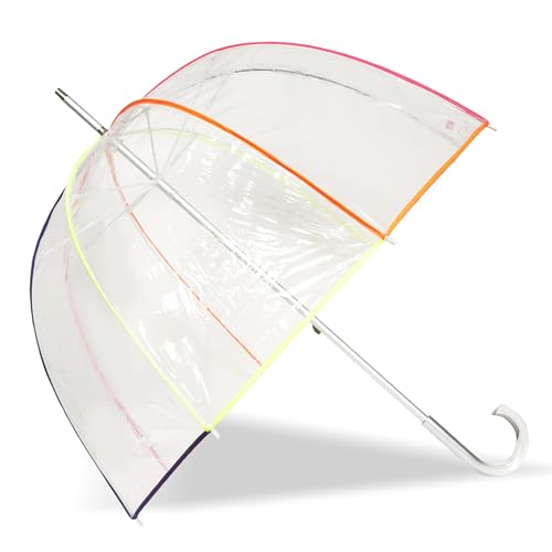 Parapluie canne transparent Isotoner pour rester au sec sous le vent