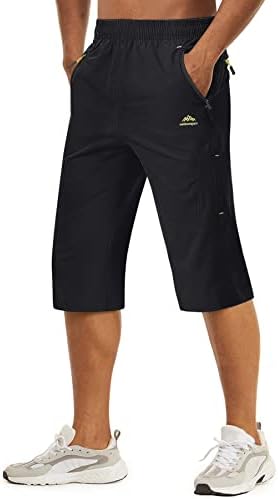 TACVASEN Pantalones Cortos de Secado Rápido para Hombres Exterior Pantalones Cortos de Senderismo Respirable Pantalones Cortos Capri