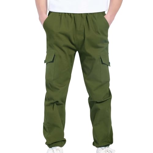 2PC Boys Girls Cargo Pants Sports Stretch Elastic Waist School Trousers Children Kids Twill Joggers Cargo Pants3