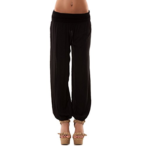 Tipo di prodotto: PANTALONI Toocool - Pantaloni Donna Sarouel Harem Cavallo Basso Leggeri Elastico Nuovi AS-7010[Nero,Taglia Unica]