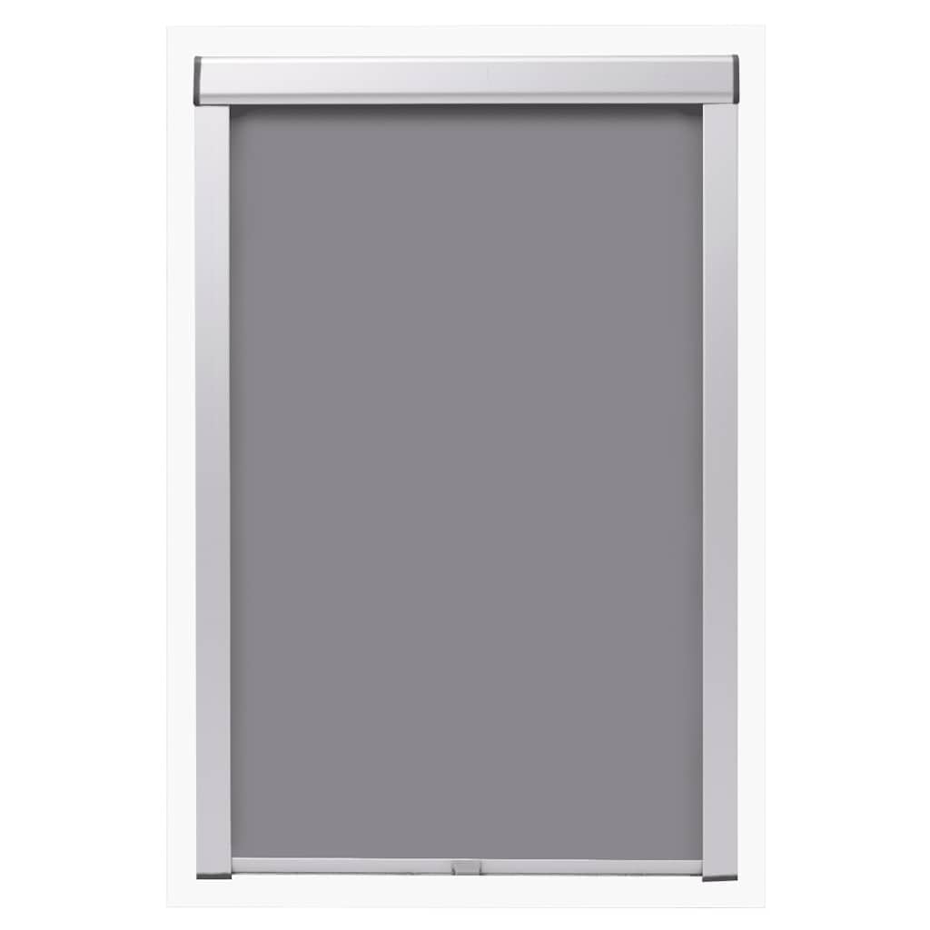 Roleta zaciemniająca, szara, z aluminiową ramą do okien dachowych, 396 x 773 mm, poliestrowa roleta termiczna z ochroną przed wysoką temperaturą i ochroną prywatności, łatwy montaż, idealna do
