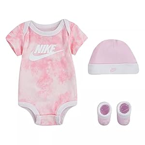 Nike Baby Girls Tie Dye Bodysuit, Bootie and Hat 3 Piece Set