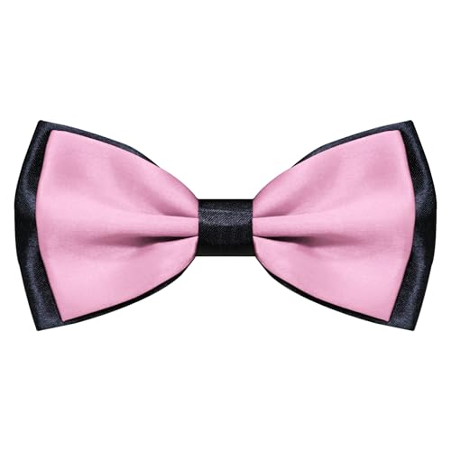 Image of LJBFNN Mens Bow Tie, Clip on Pre Tied Bow Ties for Men Solid Color Adjustable Tuxedo Bowties for Suit Wedding Graduation
