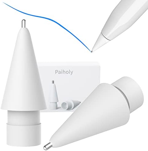 Paiholy Upgraded 2 Pack Pencil Tips for Apple Pencil,No Wear Out Fine Point Precise Control Pencil Replacement Nibs,Compatible with Apple Pencil 1st Gen and 2nd Gen/iPad Pro Pencil,White