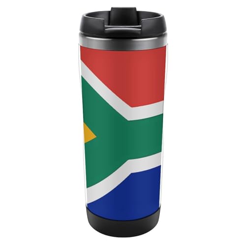 AOPYTRBD South Africa Flag Mug Double-layer Design，coffee Mug Stainless Steel Inner Liner，Tea Cup Suitable for Use in Cars, on Trips, in Gyms, Cafes, Offices, Etc.