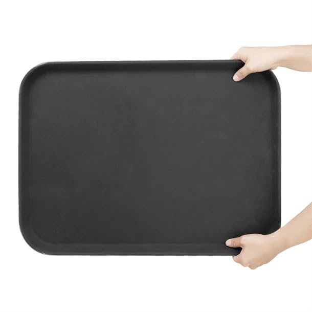 Olympia Kristallon Tablett, rechteckig, rutschfest, Fiberglas, 405 x 560 mm, Schwarz