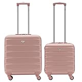 Flight Knight Set De 2 Maletas Rigidas Ligeras De 4 Ruedas ABS, Set De Equipaje De Mano Ligero