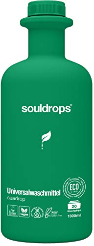 Souldrops Detergente seadrop Sensitive Bio 1300 ml | respetuoso con el medio ambiente, vegano, basado en plantas, sostenible, sin experimentos con animales