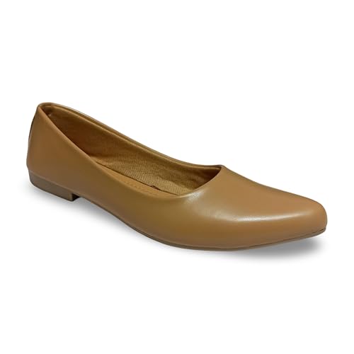 Image of Women's Formal Ballerina Flats - Stylish Pointed Toe Pull-On Shoes for Office & Casual Wear
