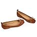 Modatope Ballerina Flats for Women Brown Bow Bowknot Ballet Closed Square Toe Slip on Comfortable Suede Flats Shoes 8