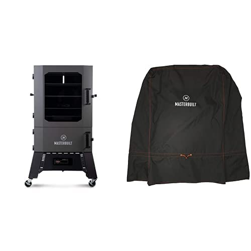 Ahumador de barbacoa de carbón con pantalla digital Masterbuilt, DigitalFan. + Funda para ahumador de carbón digital Masterbuilt® en negro Cover
