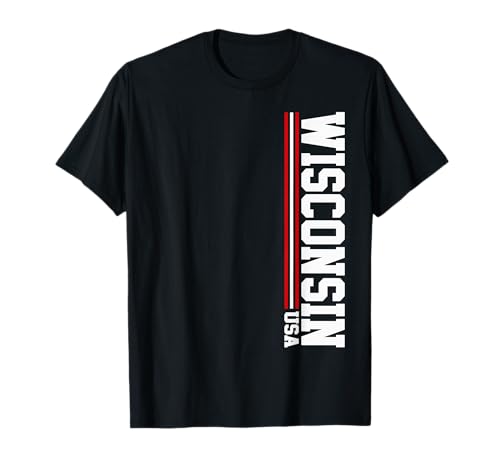 El icónico Wisconsin Hometown Stripes vintage de Wisconsin Camiseta