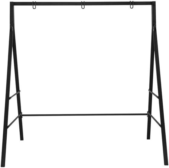 Heavy Duty Metal Swing Frame, Outdoor Double Holders Swing A-Frame, Flat Top Square Tube 200kg Iron Swing Frame (Black Frame Without Swing)
