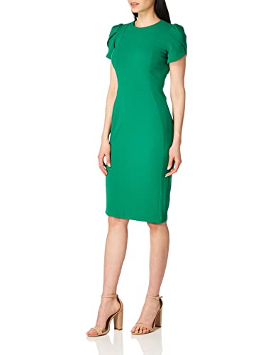 Image of Calvin Klein Tulip Sleeve Floral Sheath