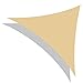 Ollieroo Shade Sail UV Block Fabric Patio Outdoor Canopy Sun Shelter with 5ft PE Ropes and Steel D-Rings 12x12x12ft Triangle Sand