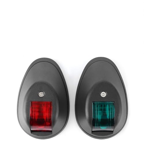 Yctze DC12V-24V 3W LET DE NAVIGATION LED avec Cote IP66 pour Bateau Marin, Yacht et Navires DE Pêche - Lampe Rouge et Verte (BLACK)