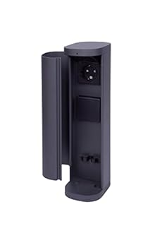 Bold 19448 Volo Prise de Jardin extérieure (Colonne de Prises) Anthracite (2X Schuko | IP44 Colonne Prise Exterieur | 3680 Watt | 38,5 x 13,5 x 9,5 cm | Montage Simple | Emballage sans Plastique)