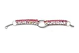  Bracelet Liberty, rose et blanc, dentelle et anneau de métal, fait main,