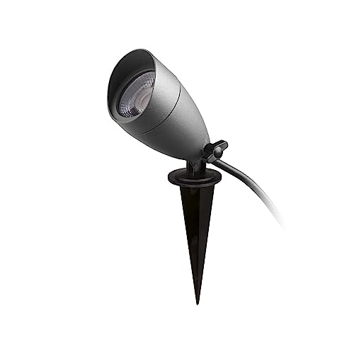 DOPO LIGHTING - foco exterior jardin con estaca TERRA, LED SMD, 6W, antracita, 3.000K, 180º, IP65 - iluminacion jardin - focos jardin - focos exterior jardin - foco jardin exterior