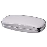 Philley Sunglasses Case Striped Aluminum Hard Shell Metal Spectacles Box Eyeglasses Case for Women & Men(A-Silver)