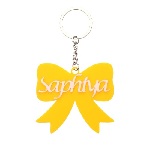 Bnesi Personalized Multicolor Bow Key Ring for Girls Customized Name Keychain Custom Name Keychain Personalized Key Chains with Names Personalized Key Chain for Her