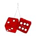 Zone Tech Pair Red with White Dots Decorative Mirror Fuzzy Dice - Red Plush Car Mirror Fuzzy Dice Pair