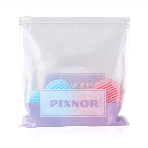 PIXNOR Makeup Brush Cleaner Silicone Cosmetic Cleaning Scrubber Tool Finger Glove Cleaning Pad, Pack of 2 (Pink and Blue) - Thumbnail 7