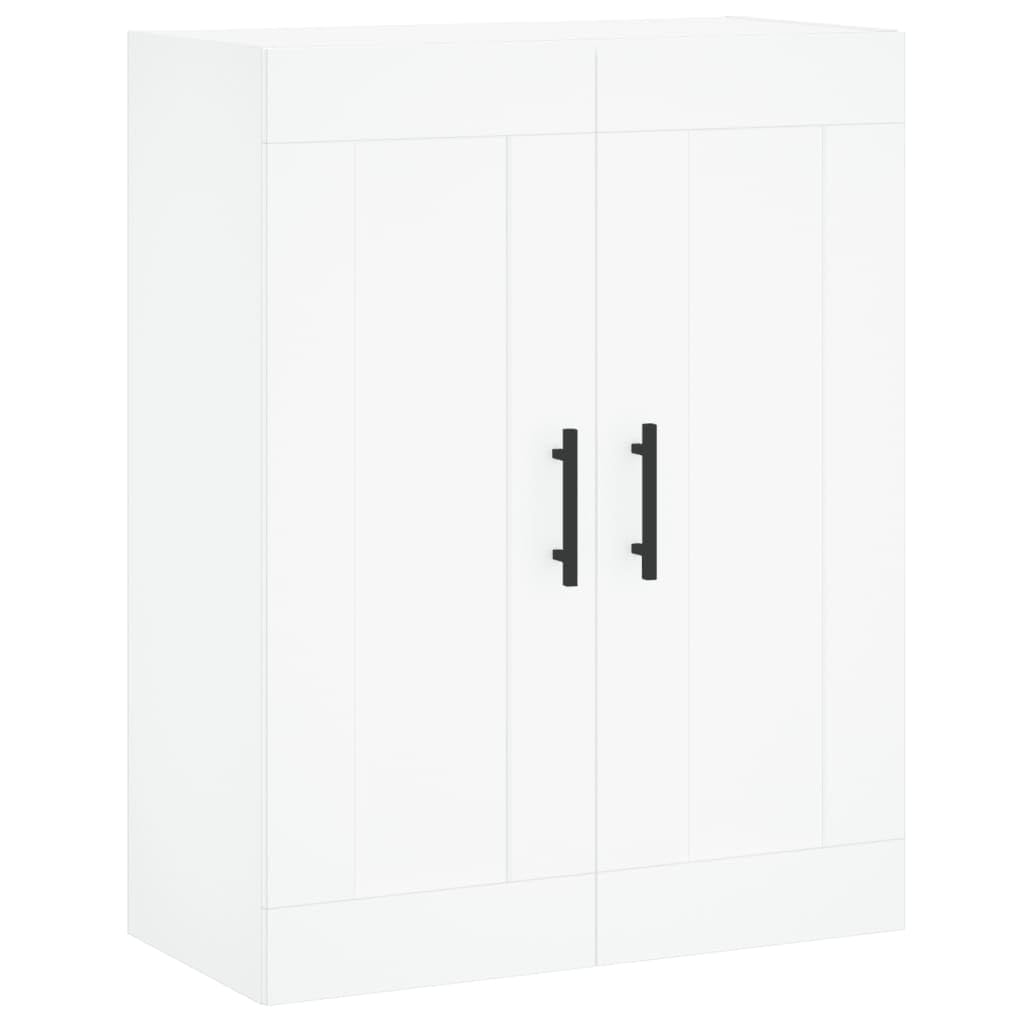 Armadietto alto, bianco, 69,5 x 34 x 180 cm, in legno con piedini in metallo, per soggiorno, corridoio e sala da pranzo, vano portaoggetti, pratiche porte, cassettiera stabile, adatto come