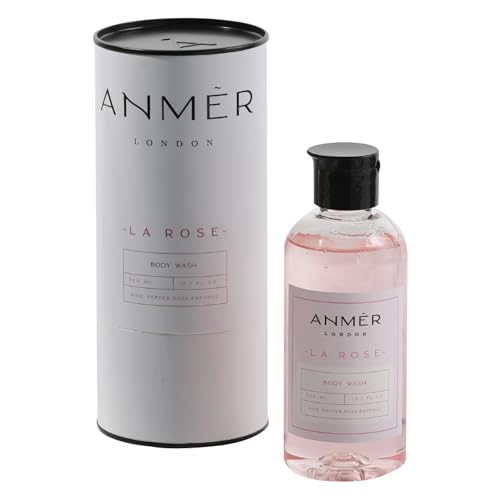 Image of La Rose Luxury Body Wash for Men & Women | Moisturizing Shower Gel with Natural Oils | Hydrating & Deep Cleansing Formula | Rose, Raspberry & Pink Pepper Fragrance | With Glycerin, Sea Buckthorn & Macadamia Oil | Softening Velvety Foam | 300ml