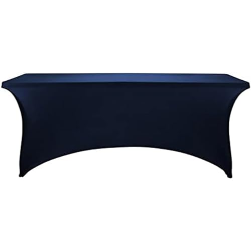 Image of FORLIFE 6Pack Spandex Table Covers 6ft,Fitted Tablecloth for 6ft Rectangular Tables, Stretch Patio Table Covers, Universal Spandex Table Cover for Wedding, Banquet, Party - Navy