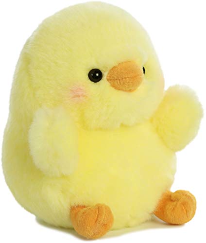Aurora® Round Rolly Pet™ Chickadee Chick™ Stuffed Animal - Adorable Companions - On-The-Go Fun - Yellow 5 Inches #TOP1